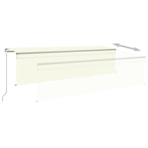 vidaXL Markise Manuell Einziehbar mit Rollo & LED 5x3 m Creme