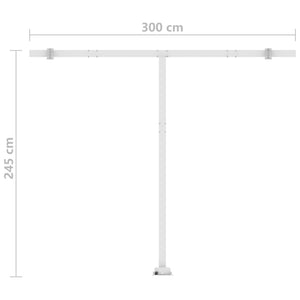 vidaXL Standmarkise Manuell Einziehbar 300x250 cm Blau/Weiß