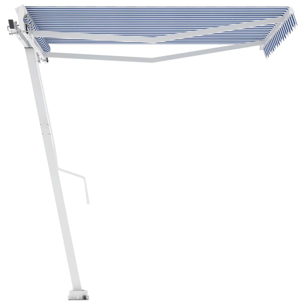 vidaXL Standmarkise Manuell Einziehbar 300x250 cm Blau/Weiß