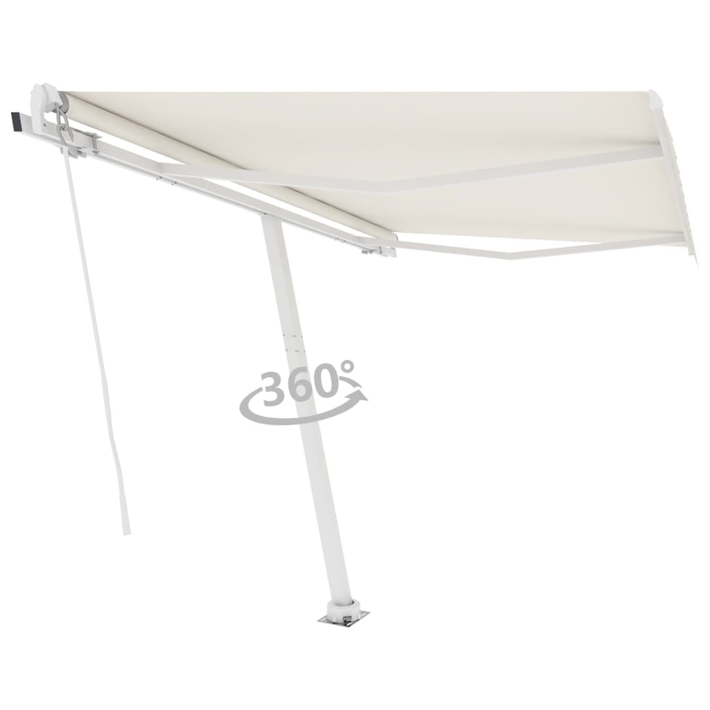 vidaXL Standmarkise Manuell Einziehbar 300x250 cm Creme