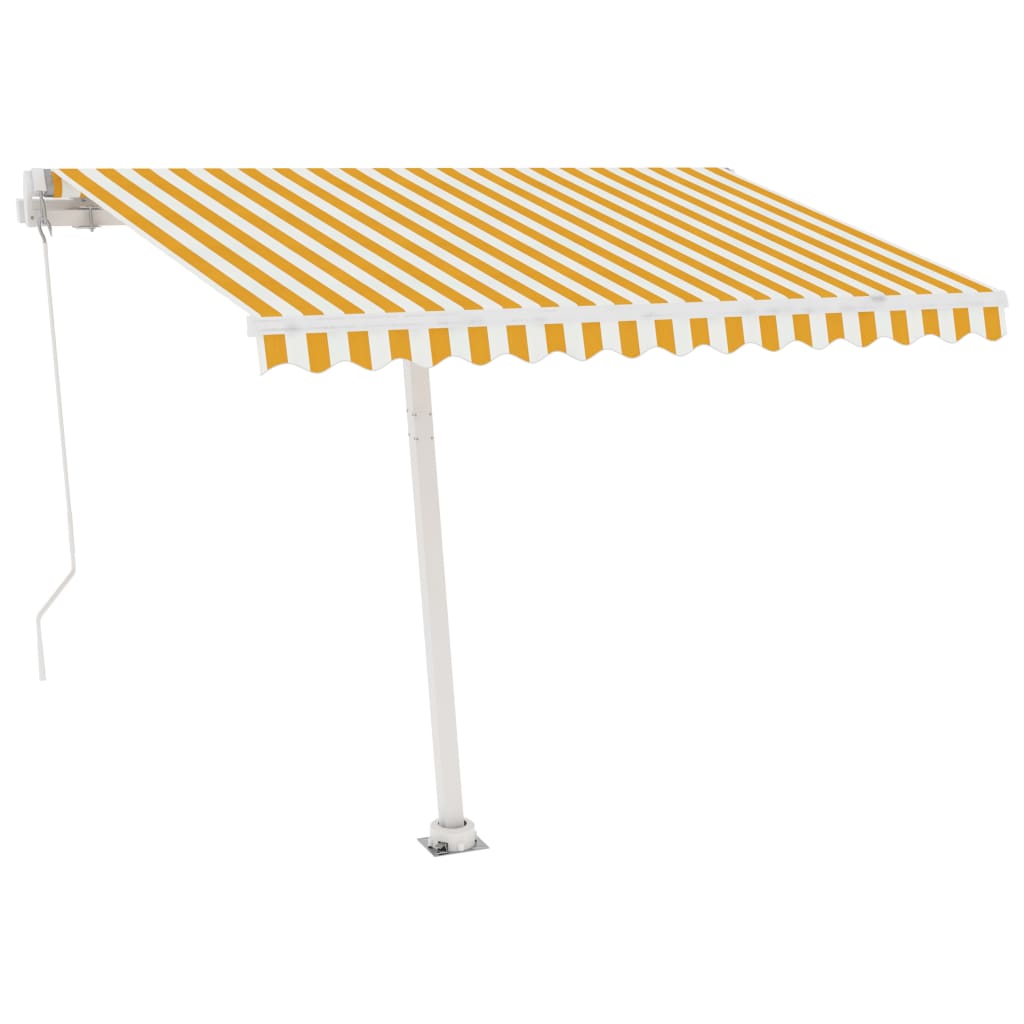 vidaXL Standmarkise Manuell Einziehbar 300x250 cm Gelb/Weiß