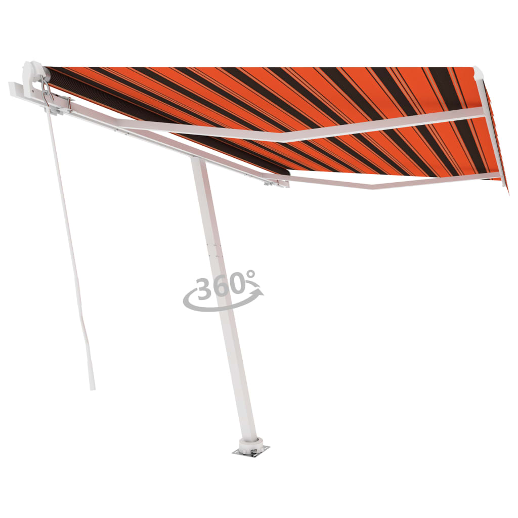 vidaXL Standmarkise Manuell Einziehbar 300x250 cm Orange/Braun