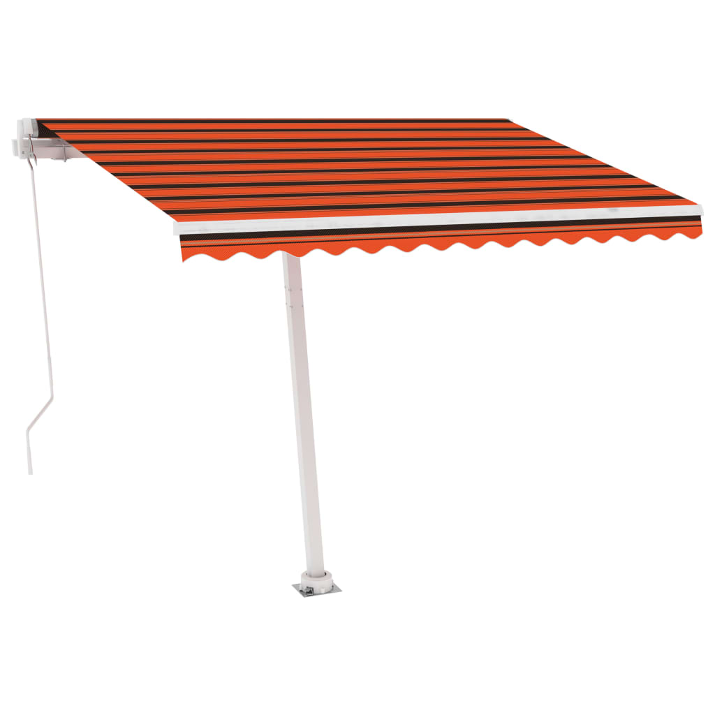 vidaXL Standmarkise Manuell Einziehbar 300x250 cm Orange/Braun