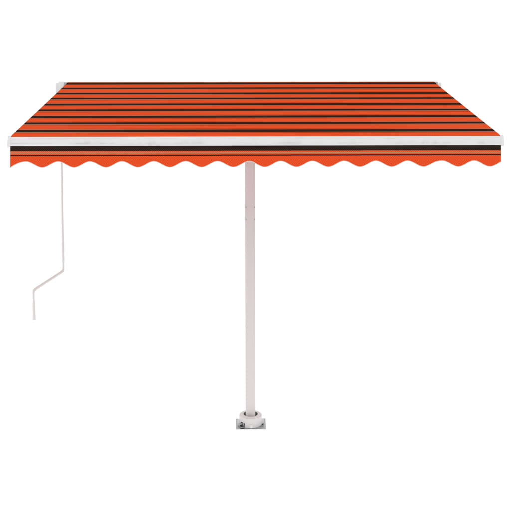 vidaXL Standmarkise Manuell Einziehbar 300x250 cm Orange/Braun