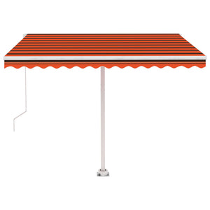 vidaXL Standmarkise Manuell Einziehbar 300x250 cm Orange/Braun