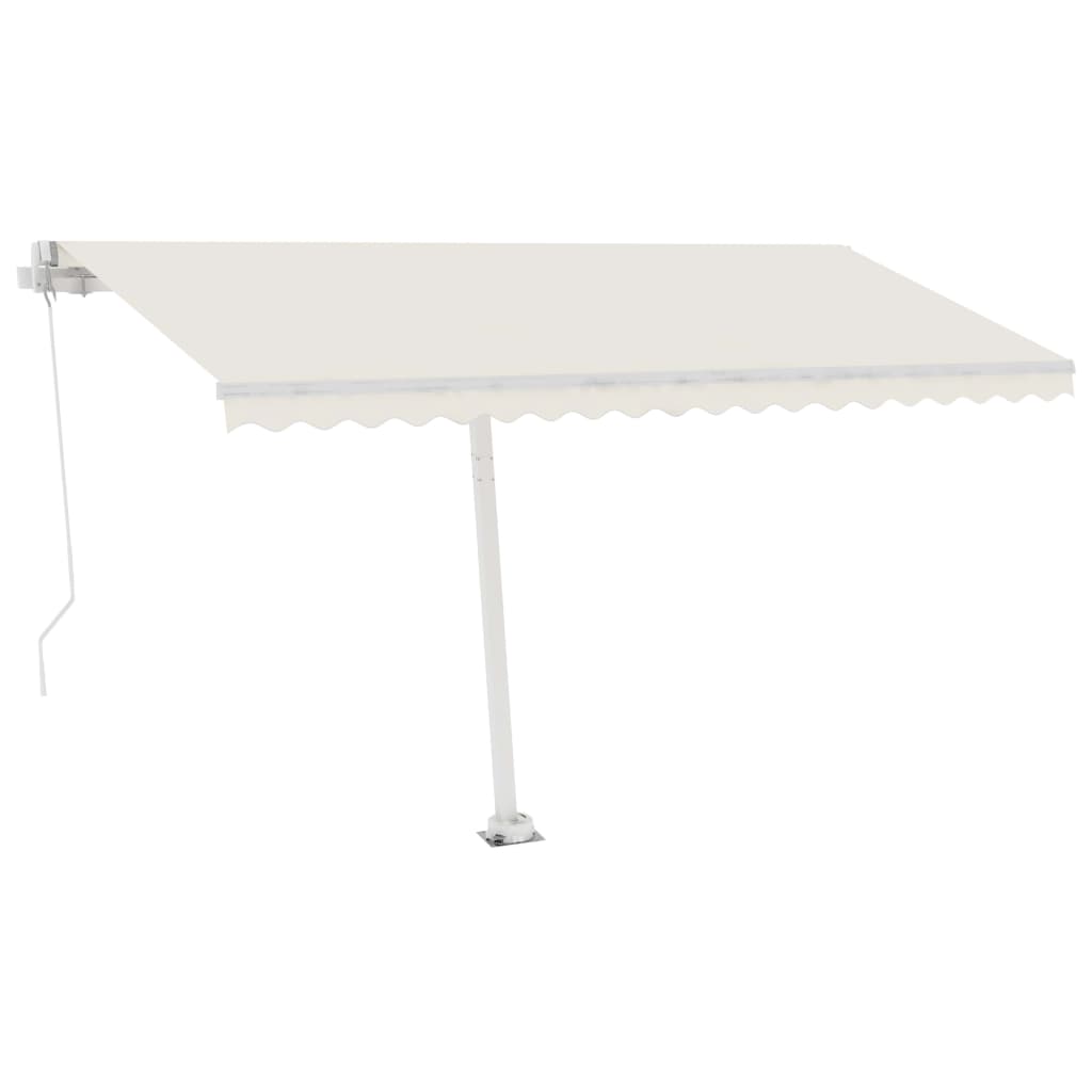 Markise Manuell Einziehbar mit LED 400x300 cm Creme Stilecasa