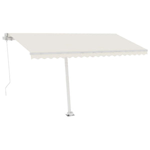 Markise Manuell Einziehbar mit LED 400x300 cm Creme Stilecasa