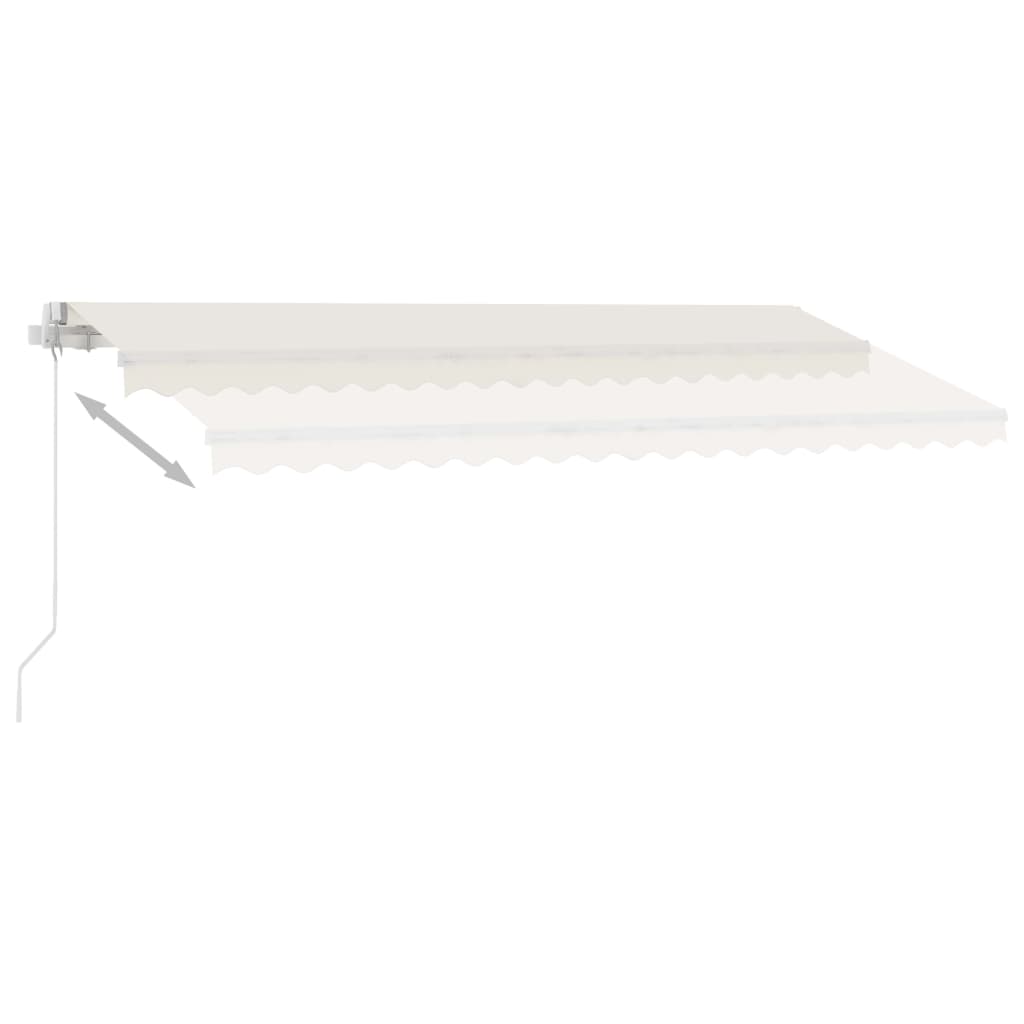 Markise Manuell Einziehbar mit LED 400x300 cm Creme Stilecasa