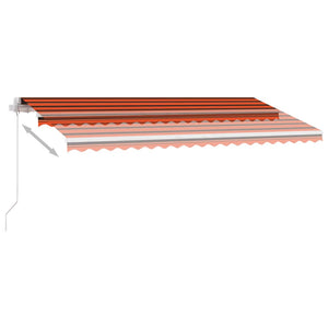 Markise Manuell Einziehbar mit LED 400x300 cm Orange Braun Stilecasa