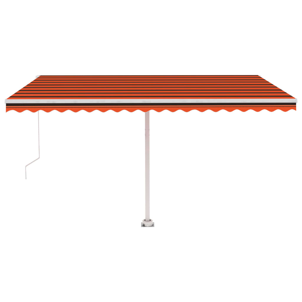 Markise Manuell Einziehbar mit LED 400x300 cm Orange Braun Stilecasa