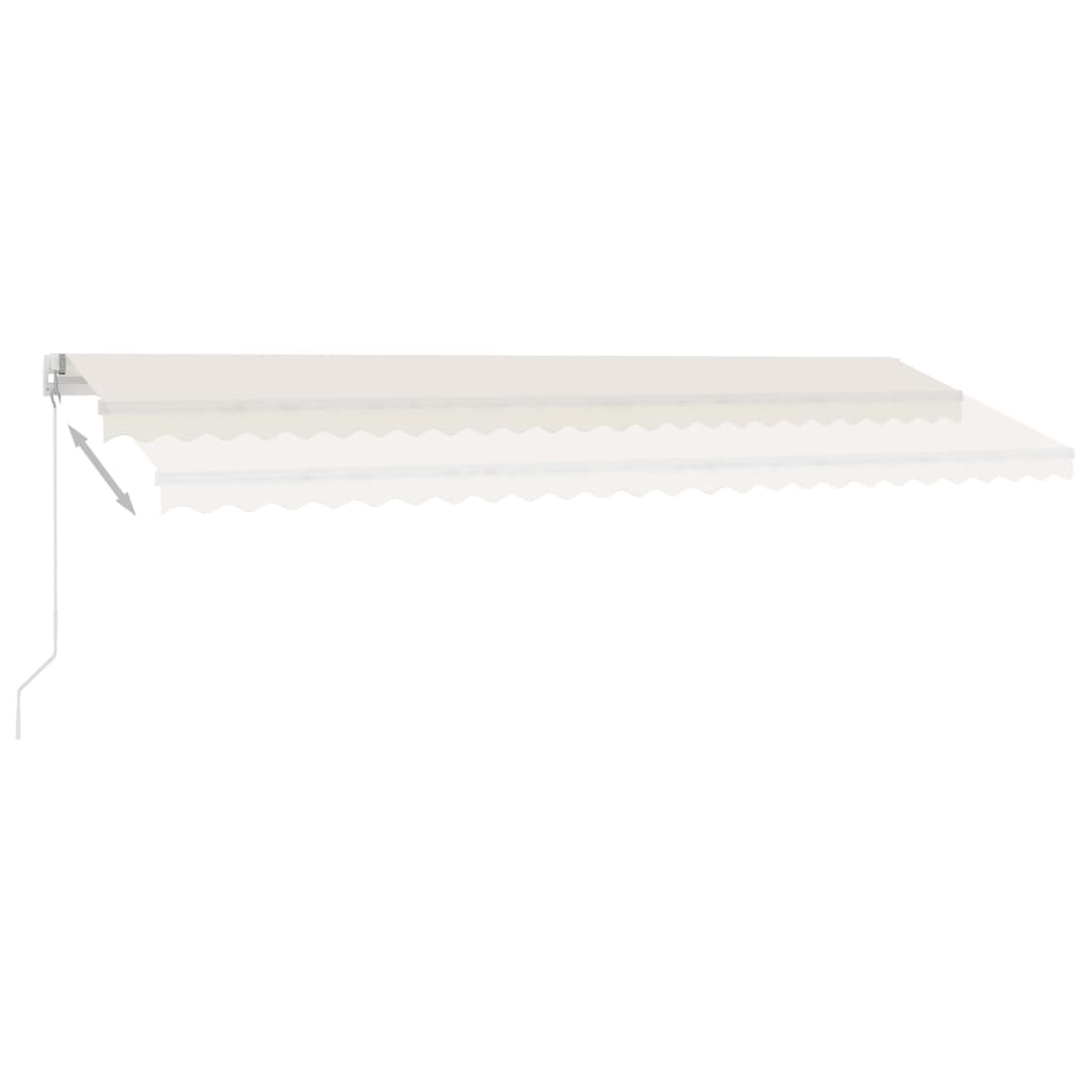 Markise Manuell Einziehbar mit LED 500x300 cm Creme Stilecasa