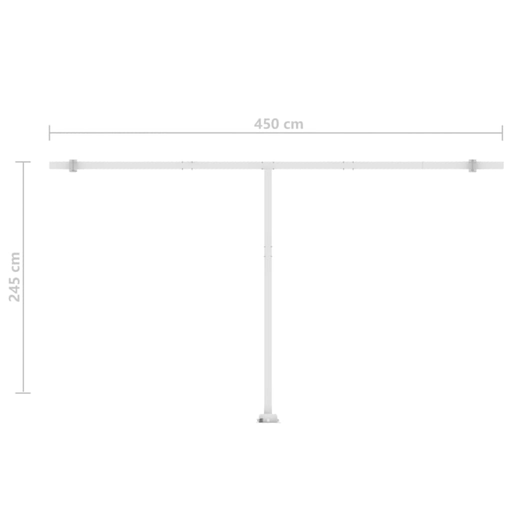 Markise Manuell Einziehbar mit LED 500x300 cm Gelb Weiß Stilecasa