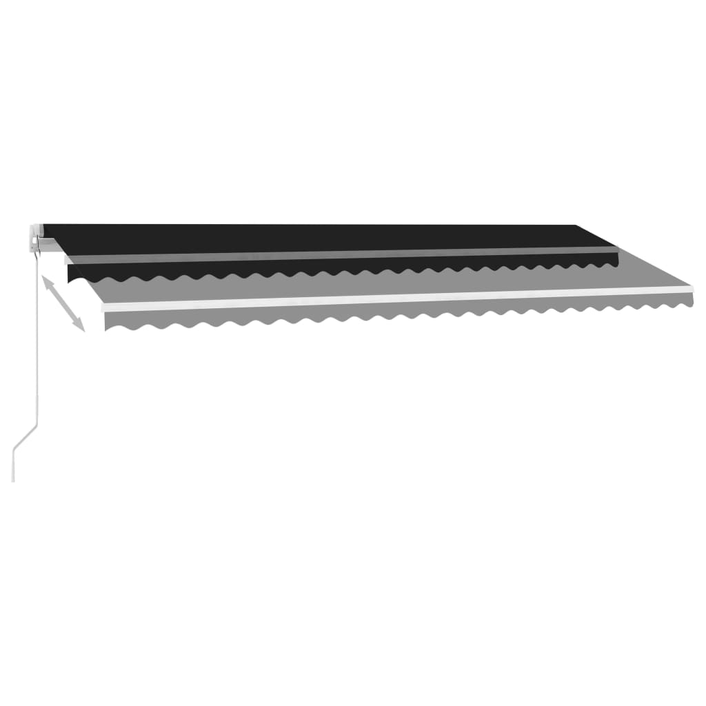 Markise Manuell Einziehbar mit LED 500x300 cm Anthrazit Stilecasa