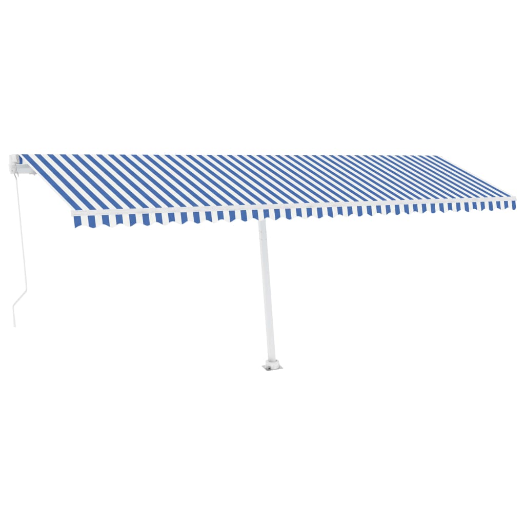 vidaXL Standmarkise Manuell Einziehbar 600x300 cm Blau/Weiß