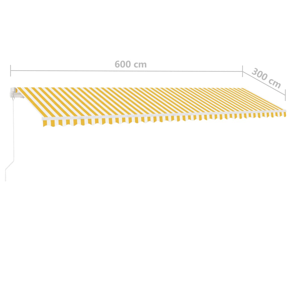 vidaXL Standmarkise Manuell Einziehbar 600x300 cm Gelb/Weiß