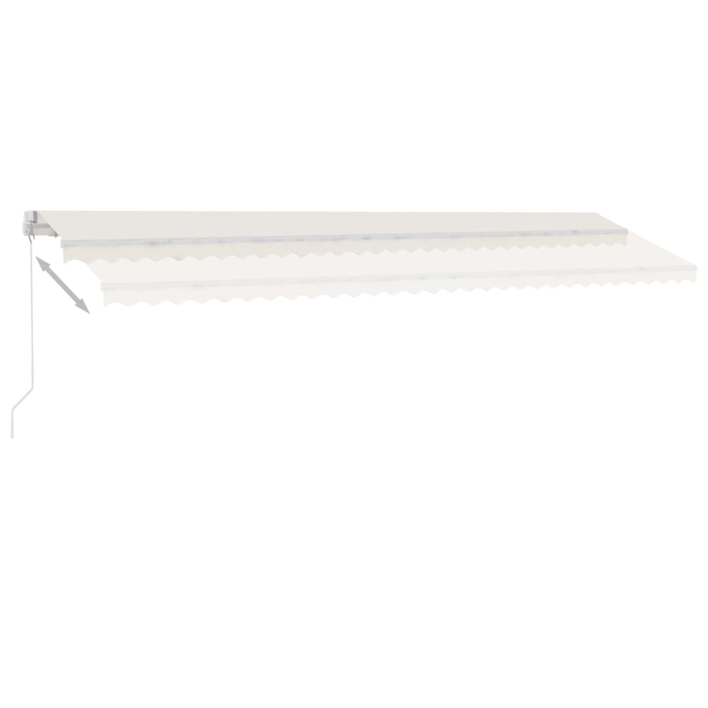 vidaXL Markise Manuell Einziehbar mit LED 600x300 cm Creme