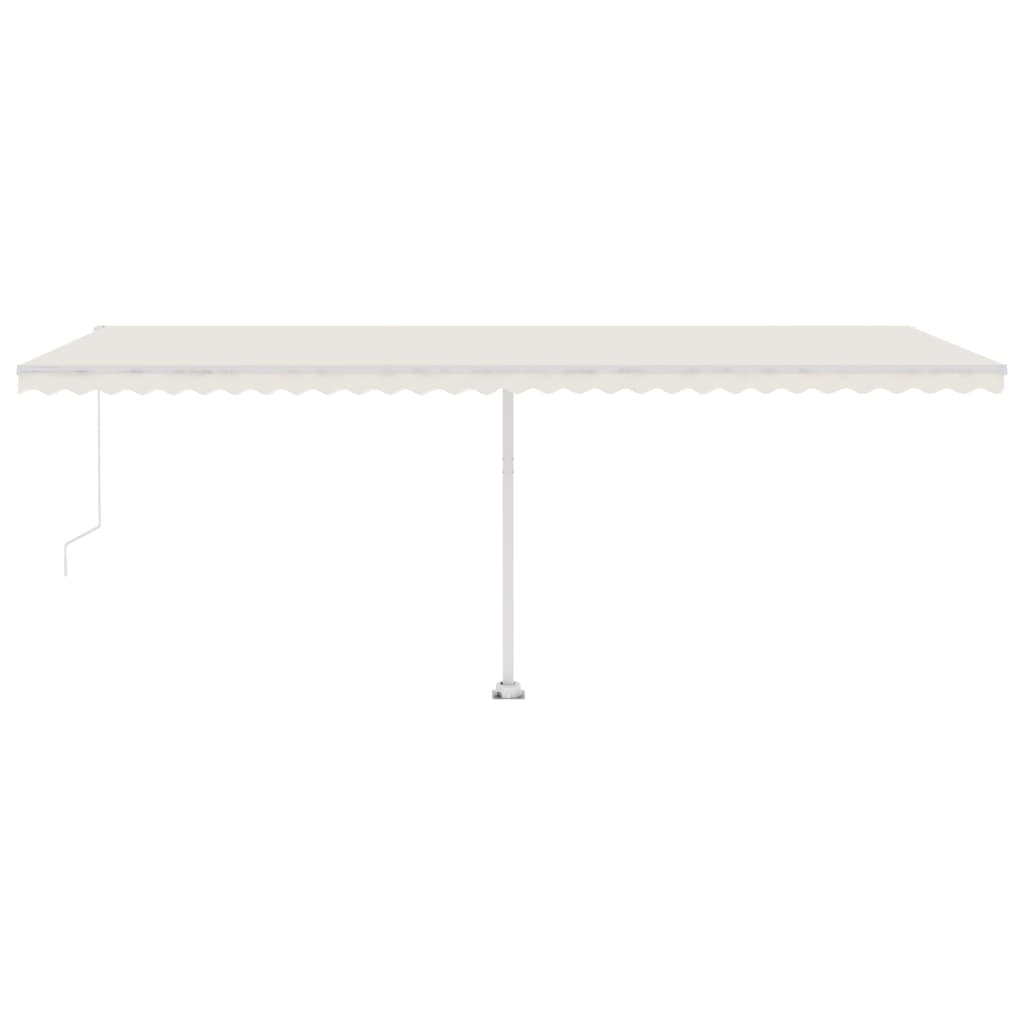 vidaXL Markise Manuell Einziehbar mit LED 600x300 cm Creme