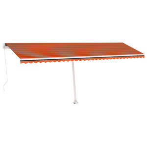 Markise Manuell Einziehbar mit LED 600x300 cm Orange Braun Stilecasa