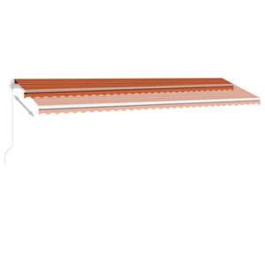 Markise Manuell Einziehbar mit LED 600x300 cm Orange Braun Stilecasa