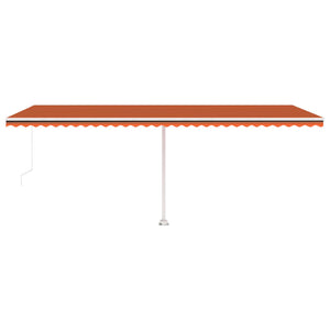 Markise Manuell Einziehbar mit LED 600x300 cm Orange Braun Stilecasa