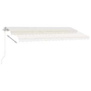 vidaXL Markise Manuell Einziehbar mit LED 450x350 cm Creme