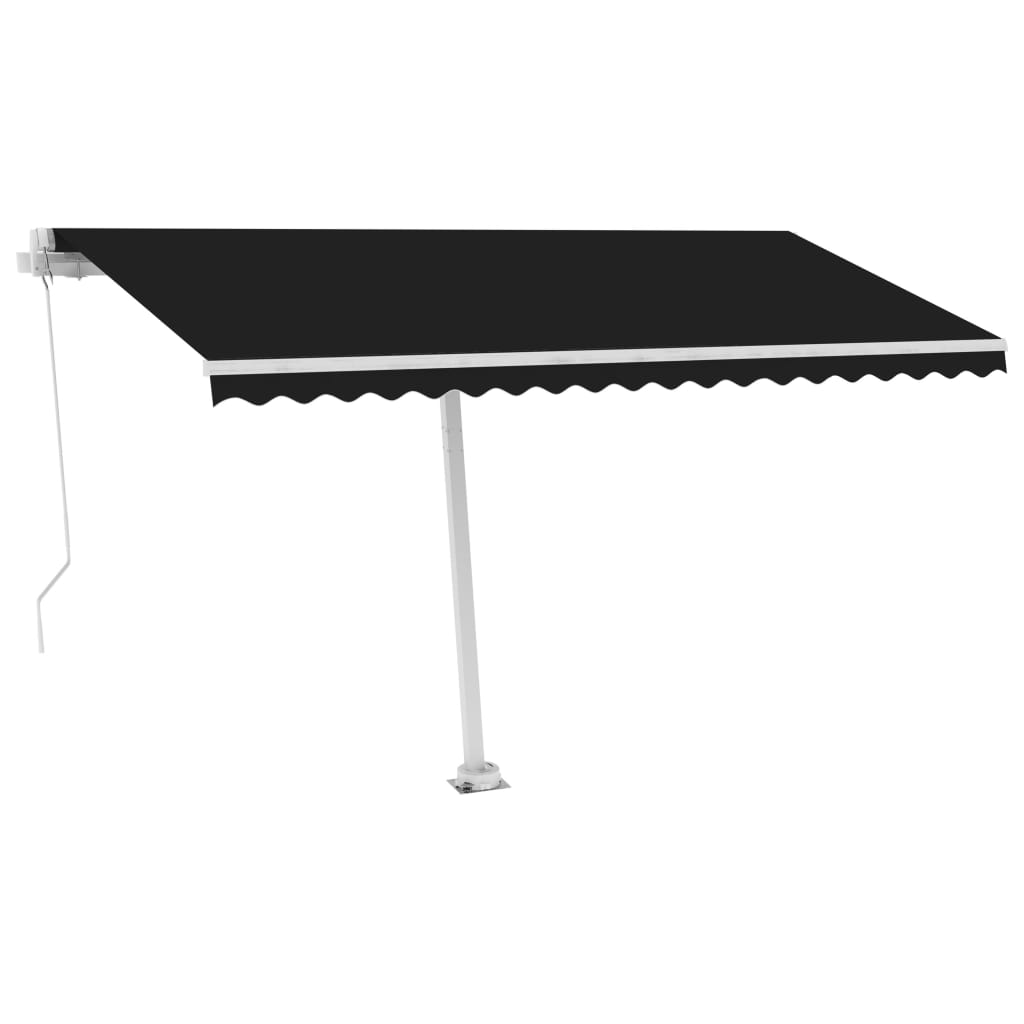 vidaXL Markise Manuell Einziehbar mit LED 450x350 cm Anthrazit