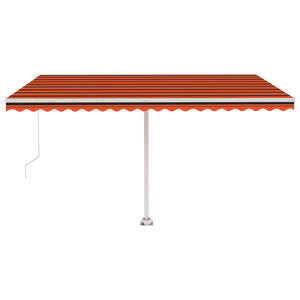 vidaXL Markise Manuell Einziehbar mit LED 450x350 cm Orange Braun