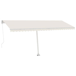 vidaXL Markise Manuell Einziehbar mit LED 500x350 cm Creme