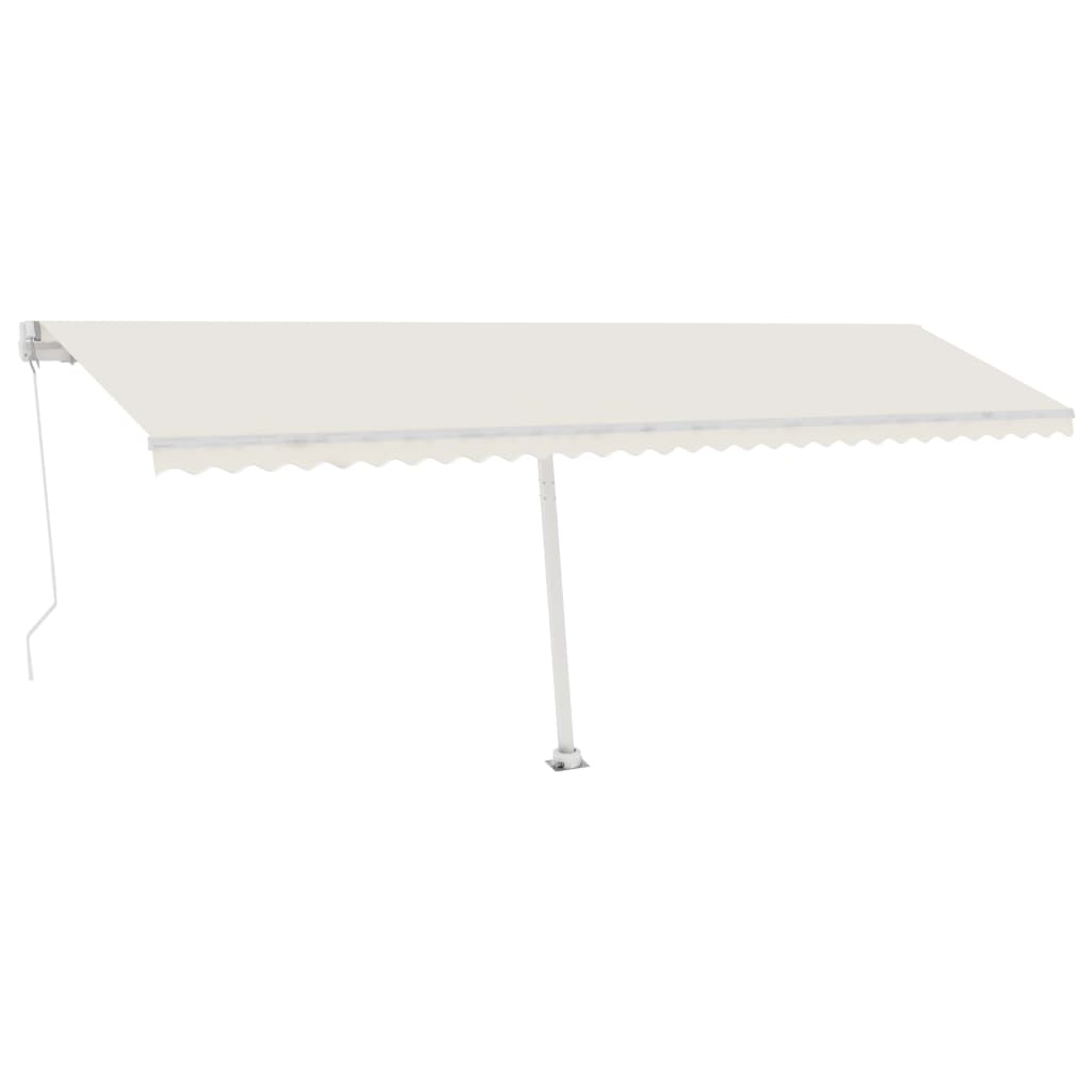 vidaXL Markise Manuell Einziehbar mit LED 600x350 cm Creme