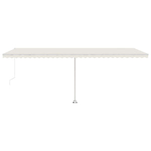 vidaXL Markise Manuell Einziehbar mit LED 600x350 cm Creme