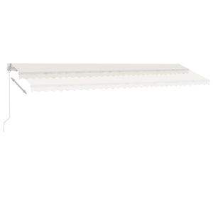 vidaXL Markise Manuell Einziehbar mit LED 600x350 cm Creme