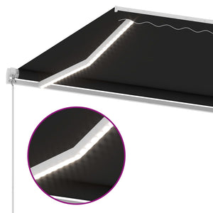 vidaXL Markise Manuell Einziehbar mit LED 600x350 cm Anthrazit