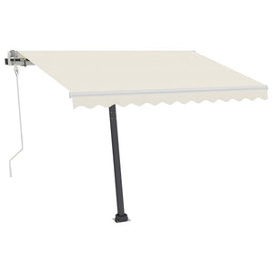 vidaXL Markise Manuell Einziehbar mit LED 300x250 cm Creme