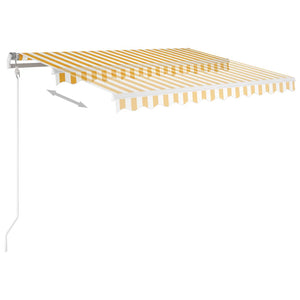 vidaXL Markise Manuell Einziehbar mit LED 300x250 cm Gelb und Weiß