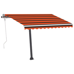 vidaXL Markise Manuell Einziehbar mit LED 300x250 cm Orange und Braun