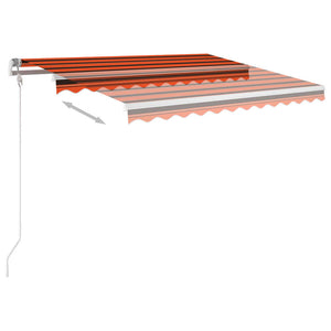 vidaXL Markise Manuell Einziehbar mit LED 300x250 cm Orange und Braun