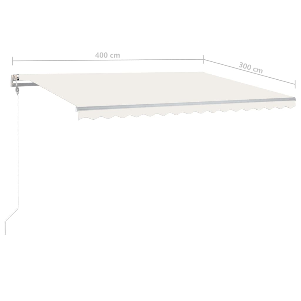 Standmarkise Manuell Einziehbar 400x300 cm Creme Stilecasa