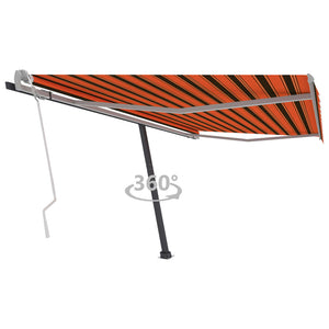 vidaXL Standmarkise Manuell Einziehbar 400x300 cm Orange/Braun