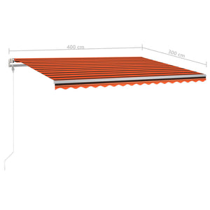 vidaXL Standmarkise Manuell Einziehbar 400x300 cm Orange/Braun