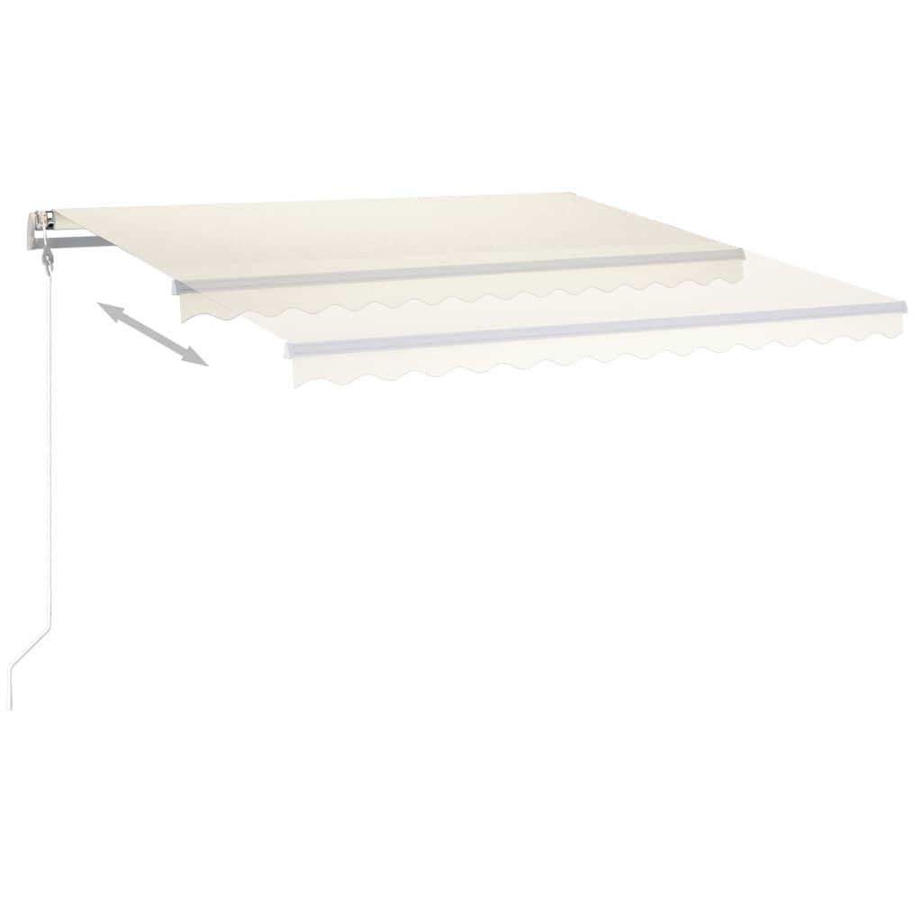 Markise Manuell Einziehbar mit LED 400x300 cm Creme Stilecasa