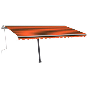 vidaXL Markise Manuell Einziehbar mit LED 400x300 cm Orange und Braun