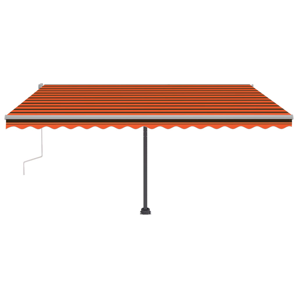 vidaXL Markise Manuell Einziehbar mit LED 400x300 cm Orange und Braun