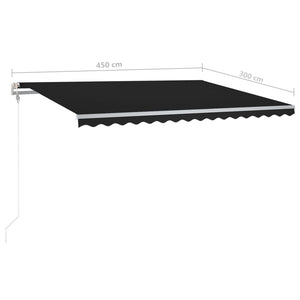 Standmarkise Manuell Einziehbar 450x300 cm Anthrazit VIDAXL