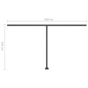 Standmarkise Manuell Einziehbar 450x300 cm Anthrazit VIDAXL