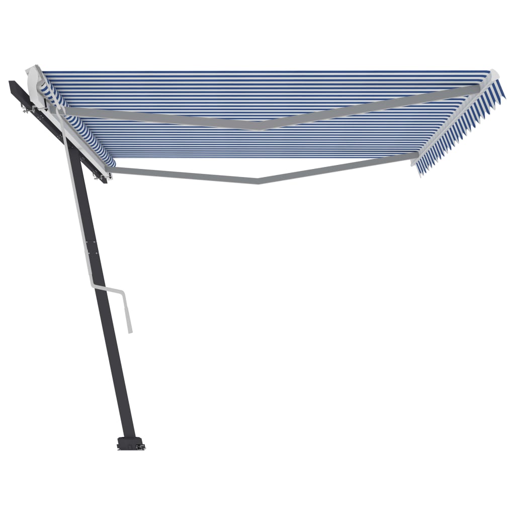 vidaXL Standmarkise Manuell Einziehbar 500x300 cm Blau/Weiß