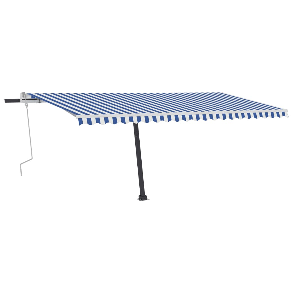 vidaXL Standmarkise Manuell Einziehbar 500x300 cm Blau/Weiß