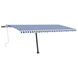 vidaXL Standmarkise Manuell Einziehbar 500x300 cm Blau/Weiß