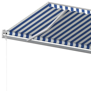 vidaXL Standmarkise Manuell Einziehbar 500x300 cm Blau/Weiß