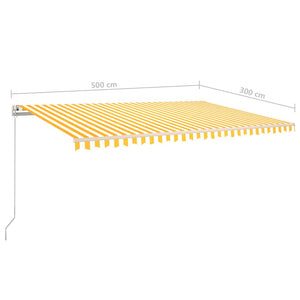 Standmarkise Manuell Einziehbar 500x300 cm Gelb/Weiß Stilecasa