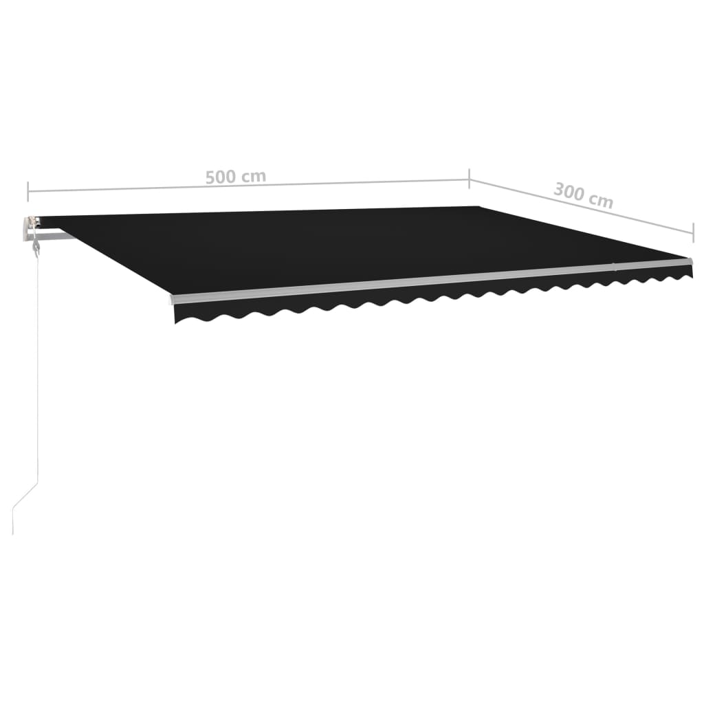 vidaXL Standmarkise Manuell Einziehbar 500x300 cm Anthrazit